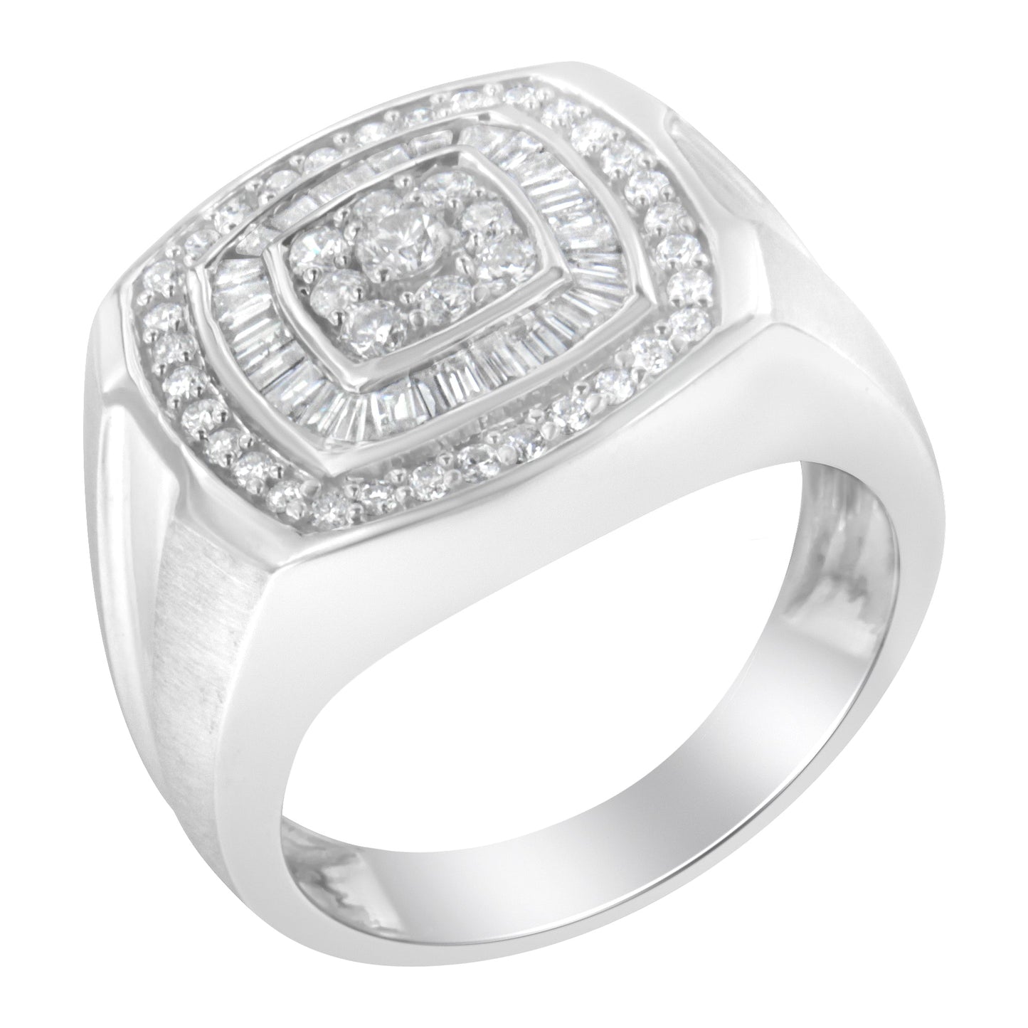 14K White Gold Men's Diamond Band Ring (1 cttw, H-I Color, SI1-SI2 Clarity) Bids.com