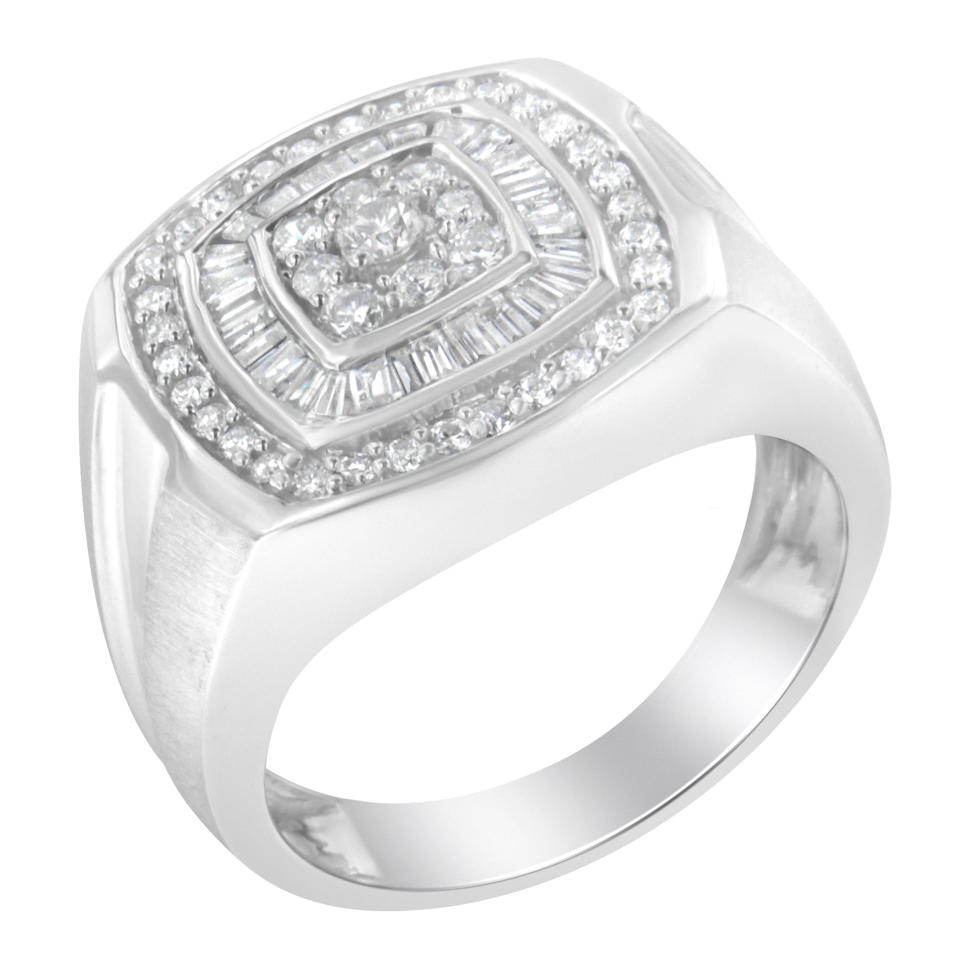 14K White Gold Men's Diamond Band Ring (1 cttw, H-I Color, SI1-SI2 Clarity) Bids.com