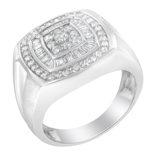 14K White Gold Men's Diamond Band Ring (1 cttw, H-I Color, SI1-SI2 Clarity) Bids.com