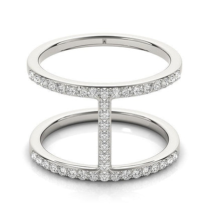14k White Gold Dual Band Bridge Style Diamond Ring (3/8 cttw) Bids.com