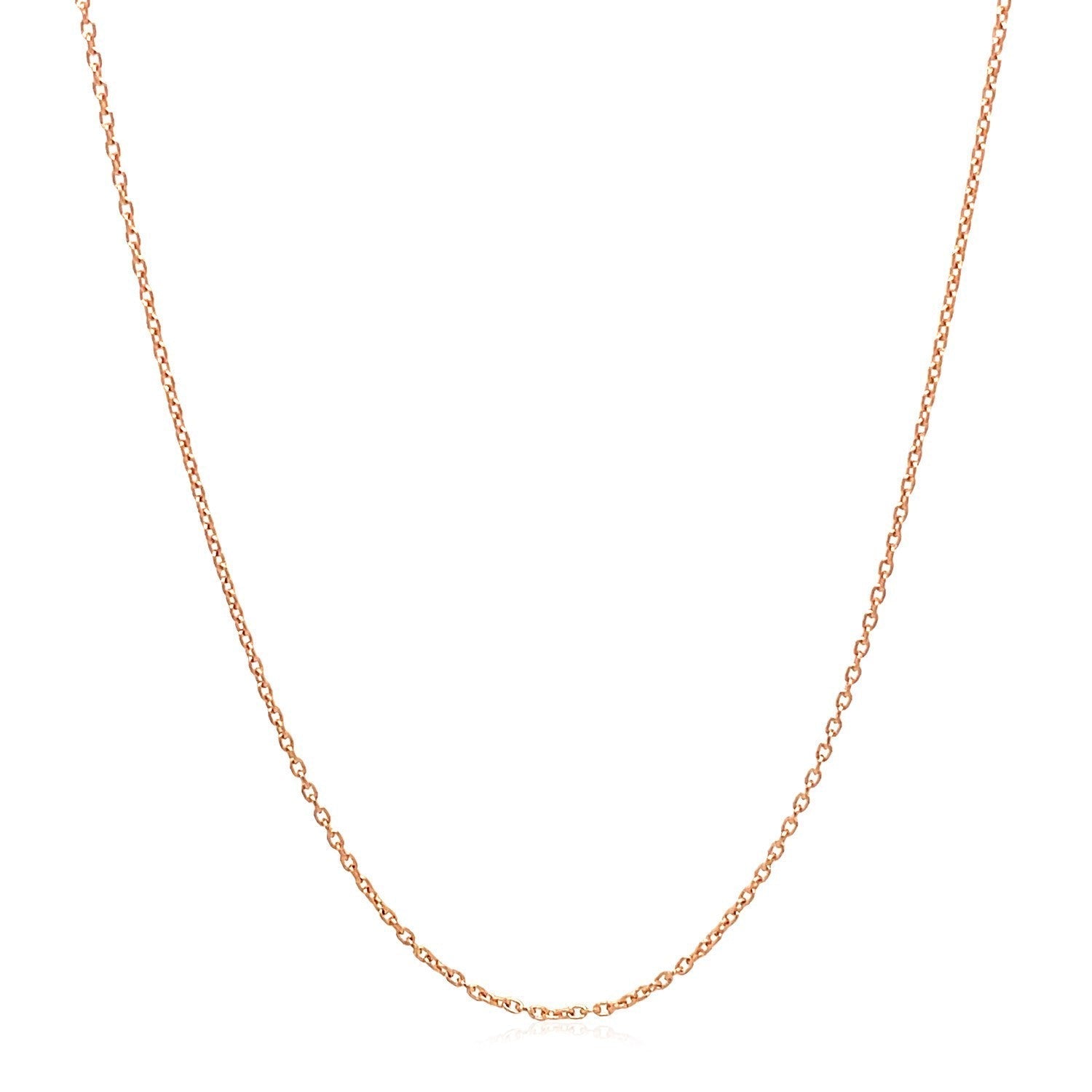 14k Rose Gold Oval Cable Link Chain 0.97mm Bids.com