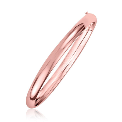 14k Rose Gold 5mm Fancy Shiny Dome Bangle Bids.com