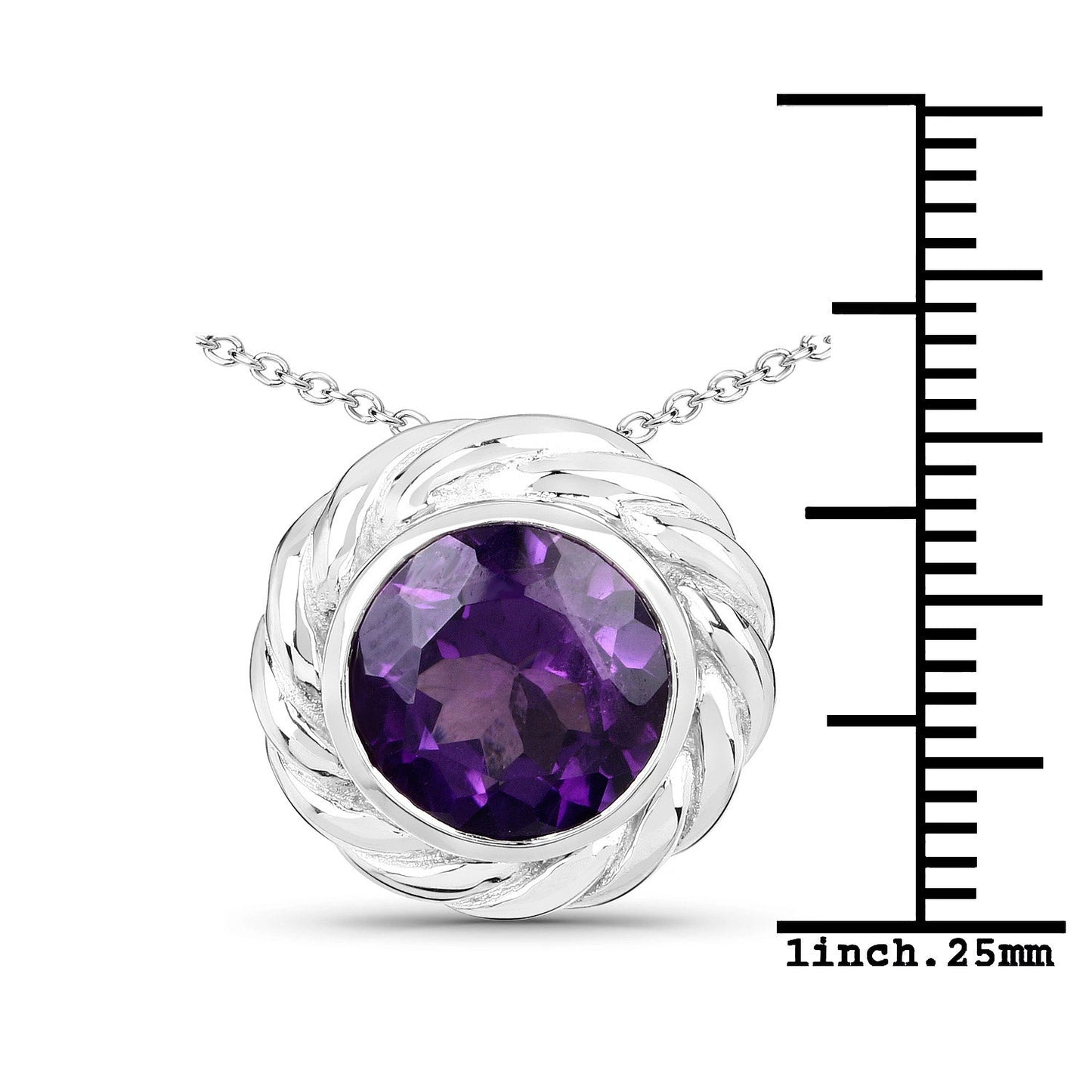 3.30 Carat Genuine Amethyst .925 Sterling Silver Pendant Bids.com