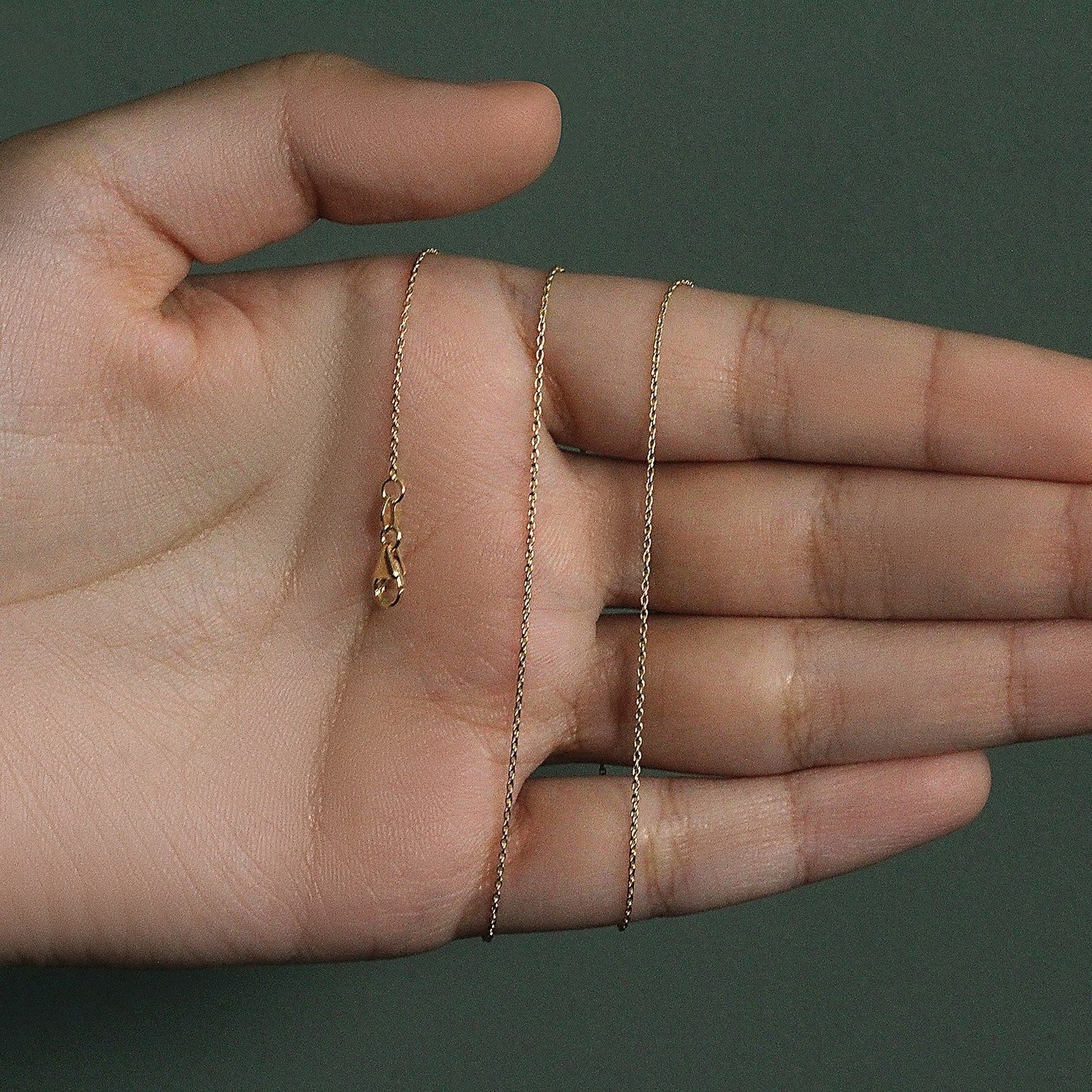 18k Yellow Gold Round Cable Link Chain (0.97 mm) Bids.com