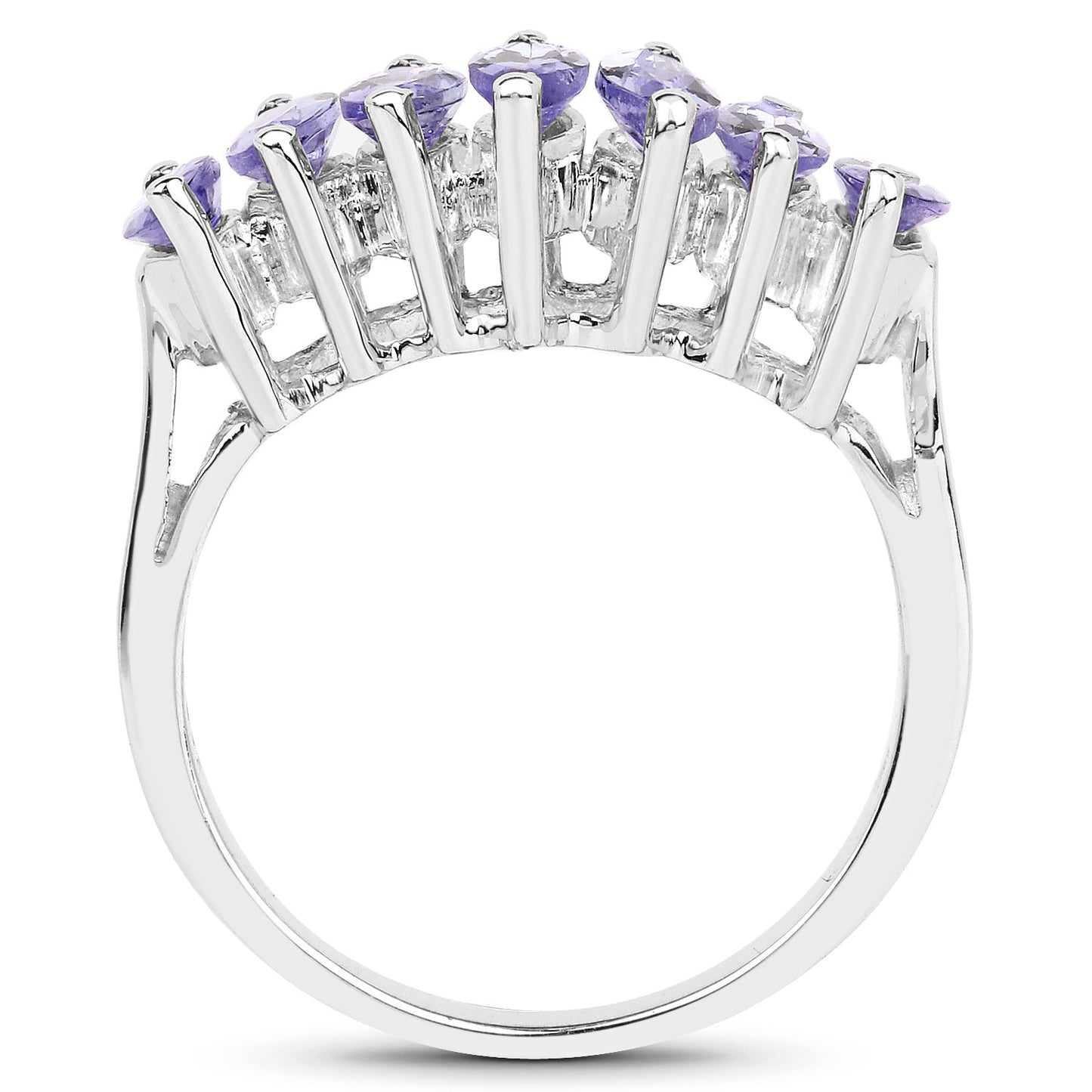 1.68 Carat Genuine Tanzanite .925 Sterling Silver Ring Bids.com