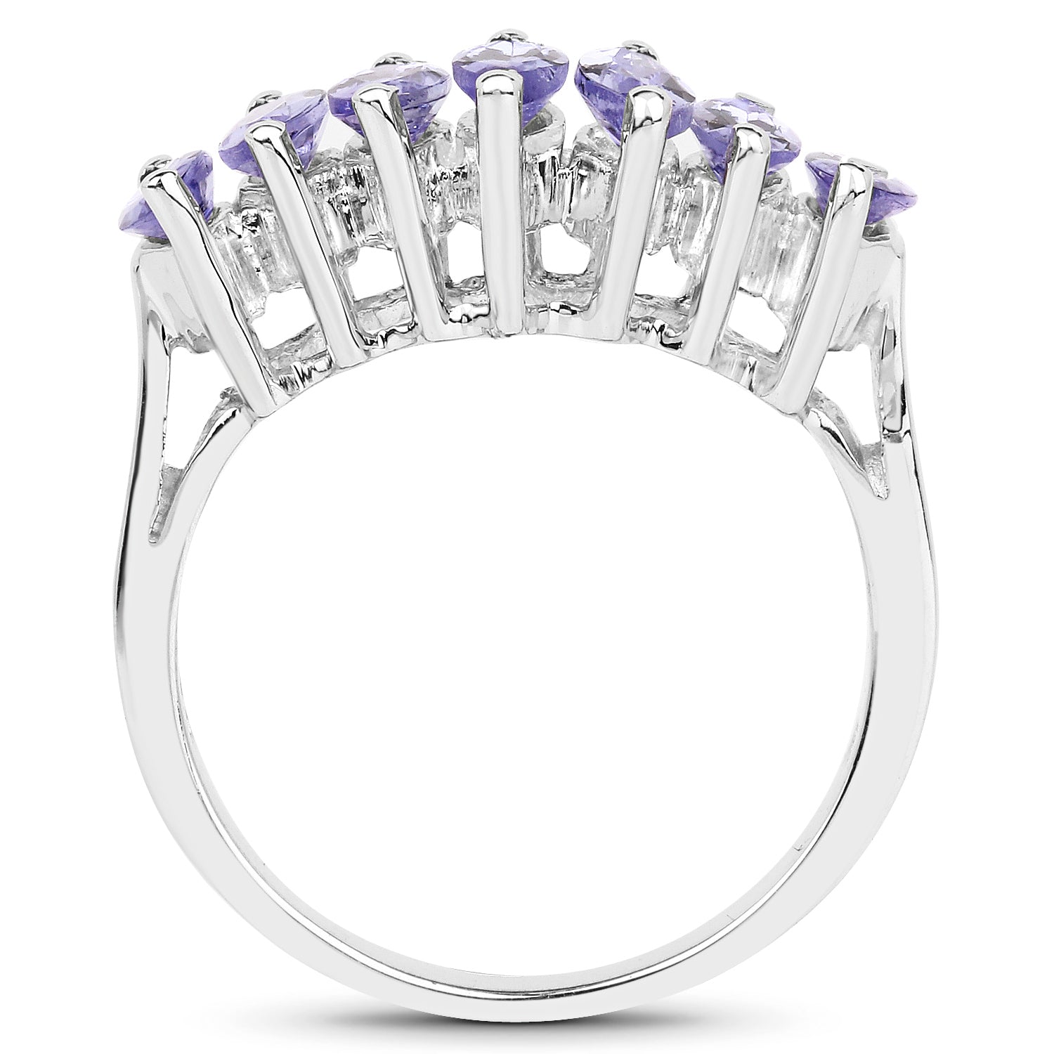 1.68 Carat Genuine Tanzanite .925 Sterling Silver Ring Bids.com