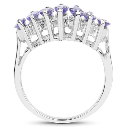 1.68 Carat Genuine Tanzanite .925 Sterling Silver Ring Bids.com