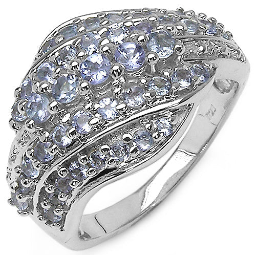 1.22 Carat Genuine Tanzanite .925 Sterling Silver Ring Bids.com