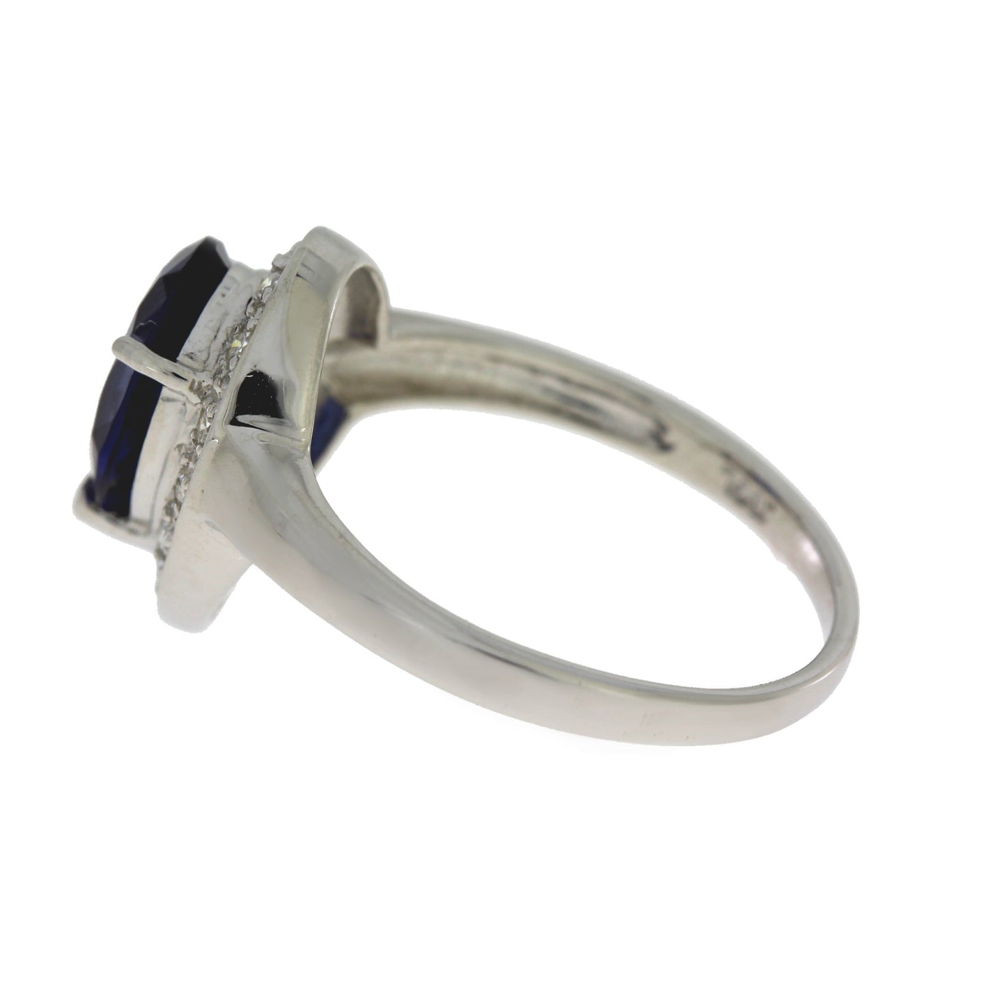 Created Sapphire Moissanite Ring Sterling Silver Bids.com