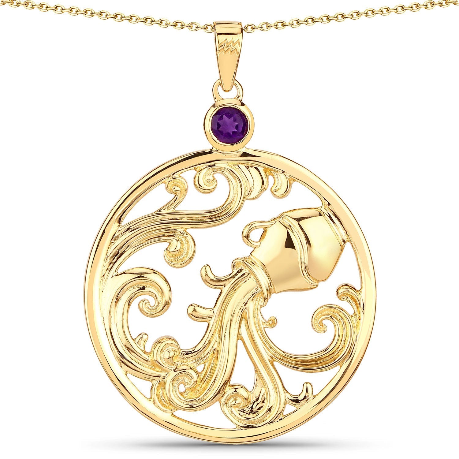 0.24 Carat Genuine Amethyst .925 Sterling Silver Pendant Bids.com