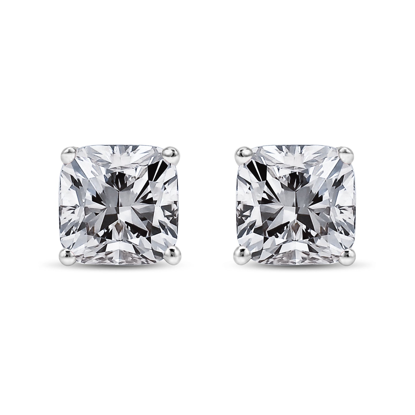 14K White Gold 1 1/2 Cttw Clarity Enhanced Princess Cut Diamond Solitaire Stud Earrings (I-J Color, I1-I2 Clarity) Bids.com