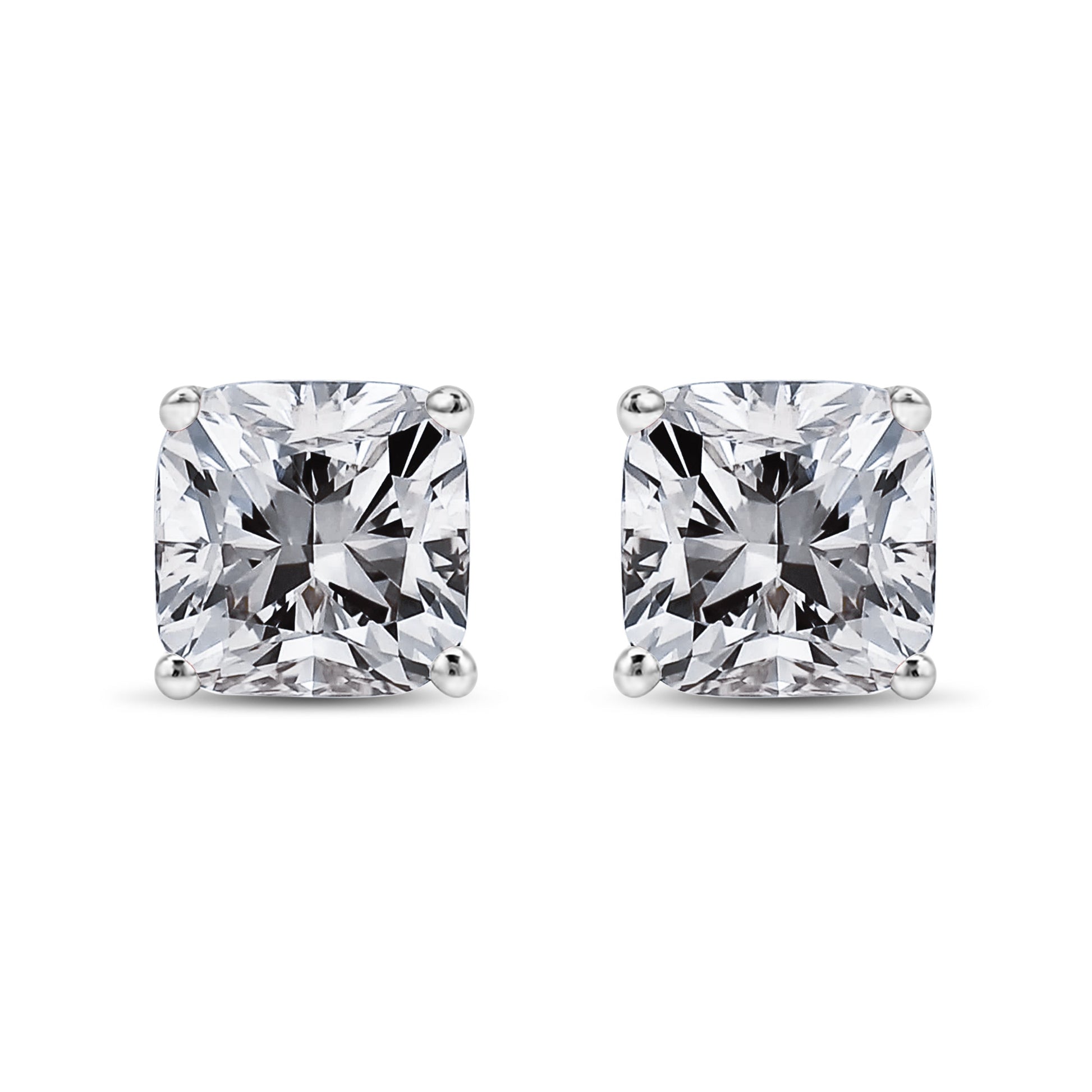14K White Gold 1 1/2 Cttw Clarity Enhanced Princess Cut Diamond Solitaire Stud Earrings (I-J Color, I1-I2 Clarity) Bids.com