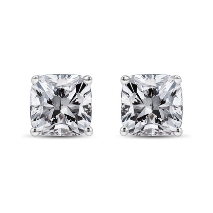 14K White Gold 1 1/2 Cttw Clarity Enhanced Princess Cut Diamond Solitaire Stud Earrings (I-J Color, I1-I2 Clarity) Bids.com