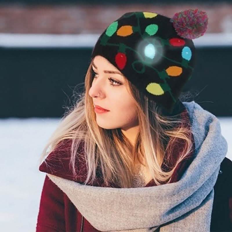 Festive LED Lights Knit Hat DailySale