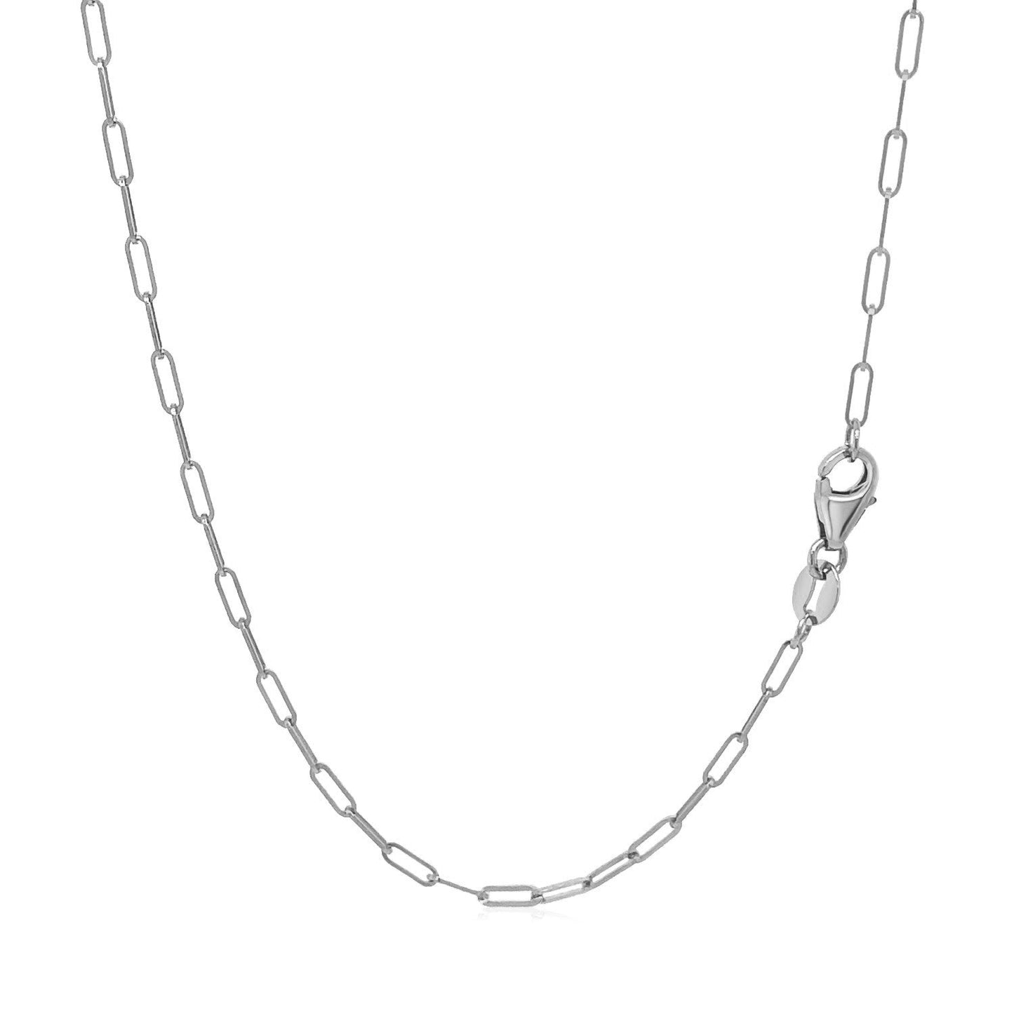 14K White Gold Fine Paperclip Chain (1.5mm) Bids.com