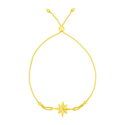 14k Yellow Gold Adjustable Bracelet with Star Bids.com
