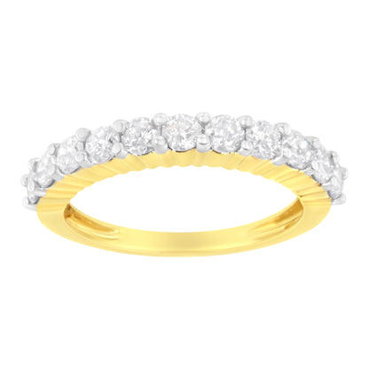 IGI Certified 1.0 Cttw Diamond 10K Yellow Gold Prong Set Fluted Band Style Wedding Ring (J-K Color, I1-I2 Clarity) - Size 7 Bids.com