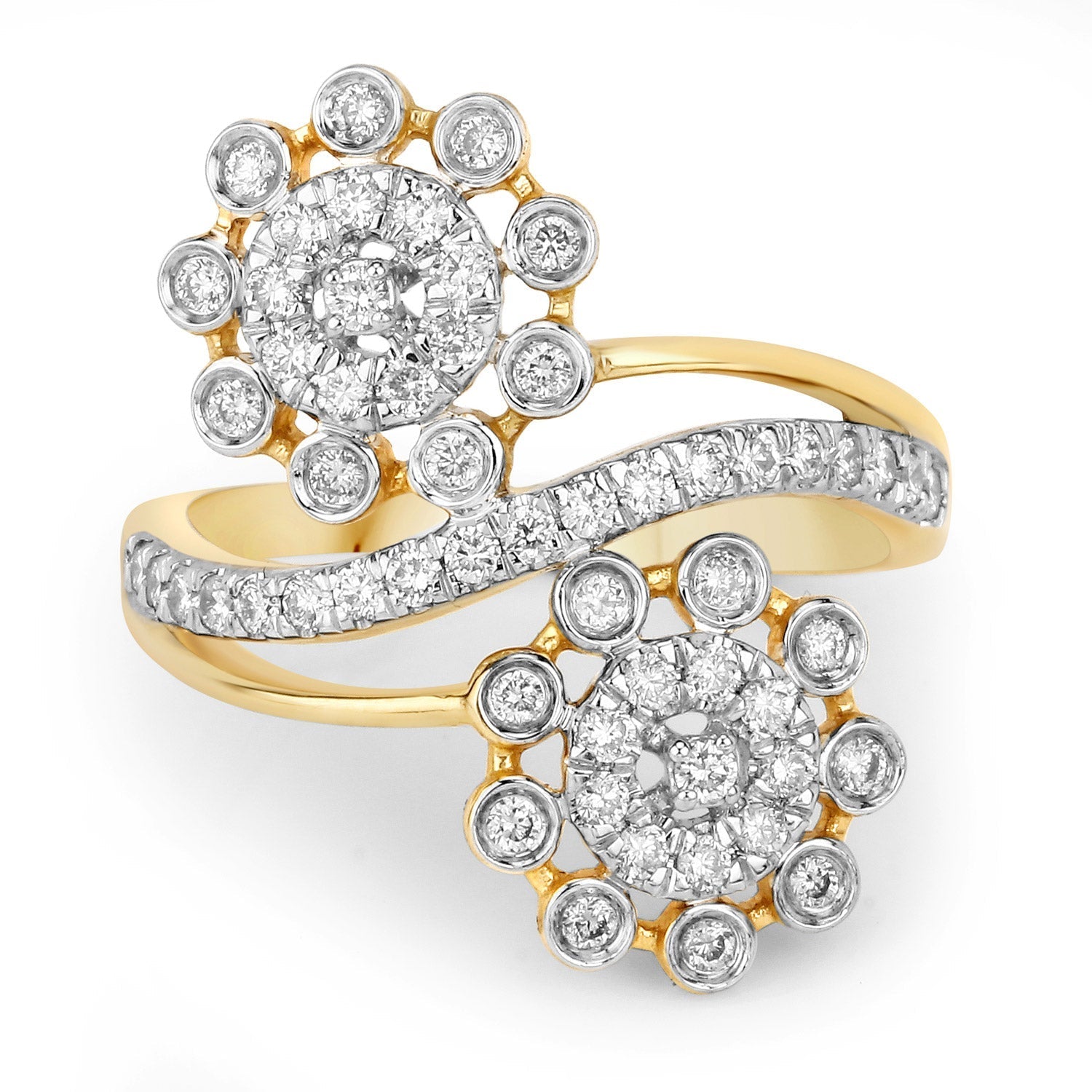 0.56 Carat Genuine White Diamond 14K Yellow Gold Ring (E-F Color, SI1-SI2 Clarity) Bids.com