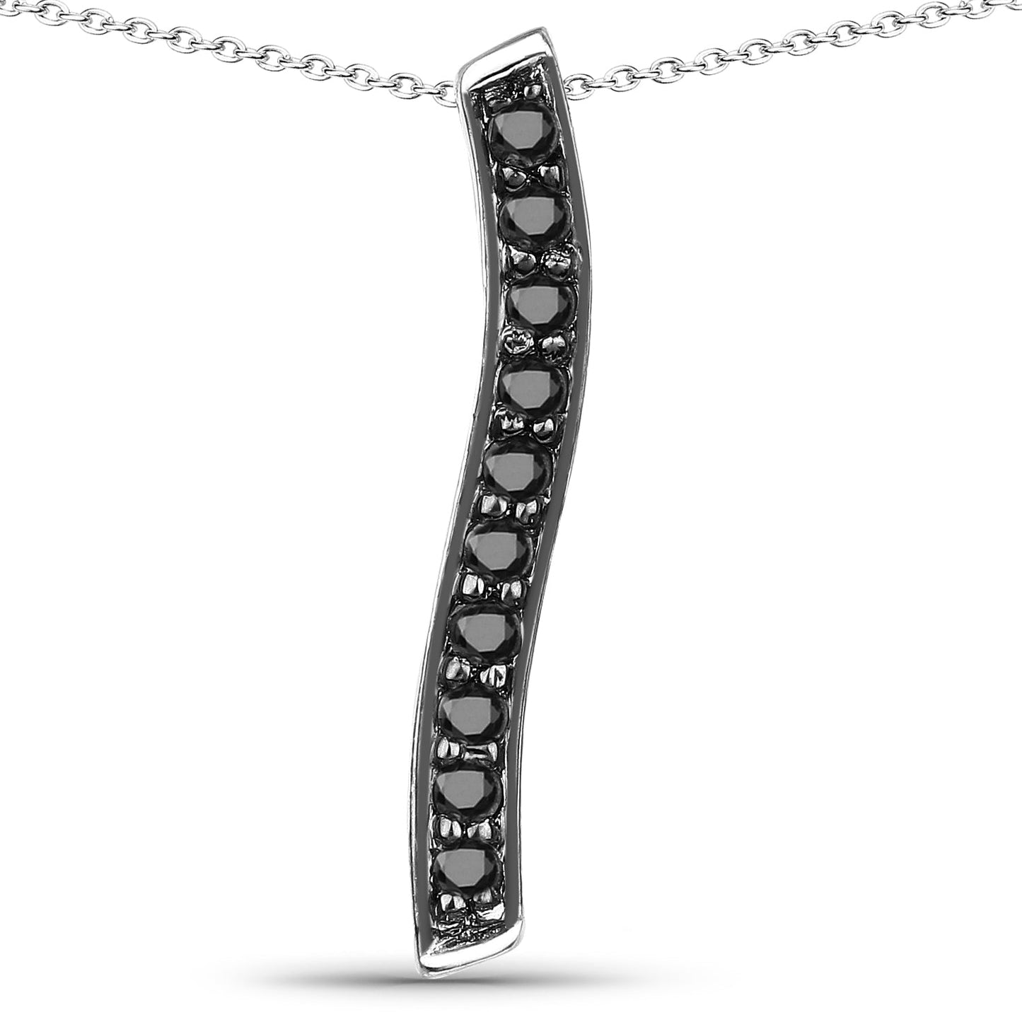 0.30 Carat Genuine Black Diamond .925 Sterling Silver Pendant Bids.com