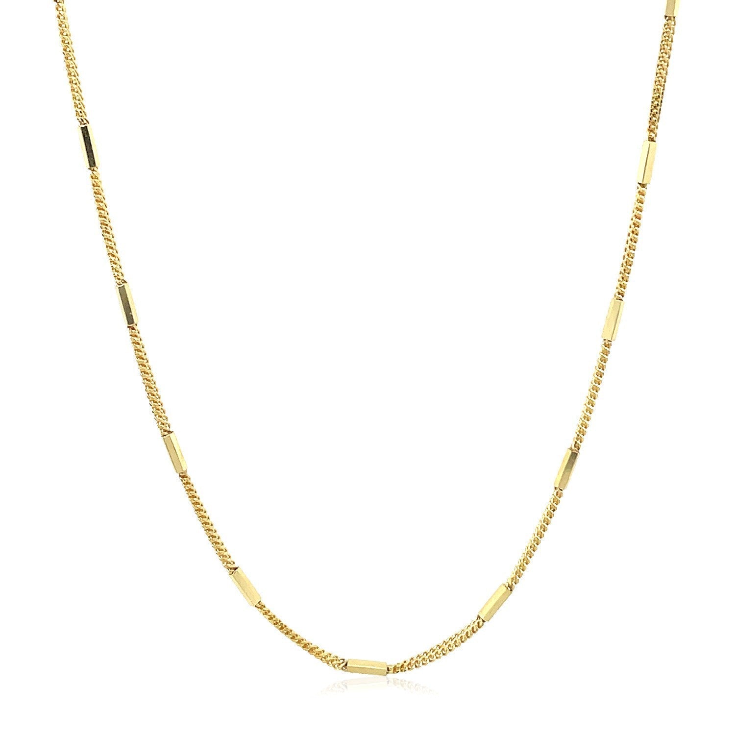 Diamond Cut Bar Links Pendant Chain in 14k Yellow Gold (1.3mm) Bids.com