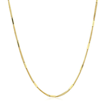 Diamond Cut Bar Links Pendant Chain in 14k Yellow Gold (1.3mm) Bids.com