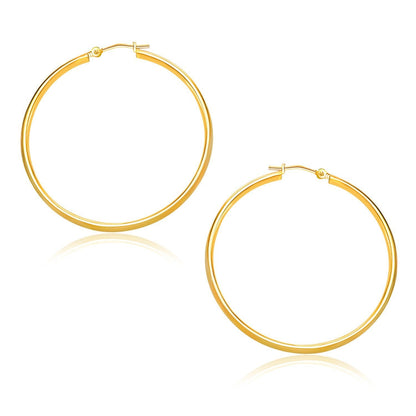 14k Yellow Gold Polished Hoop Earrings (30mm) Bids.com