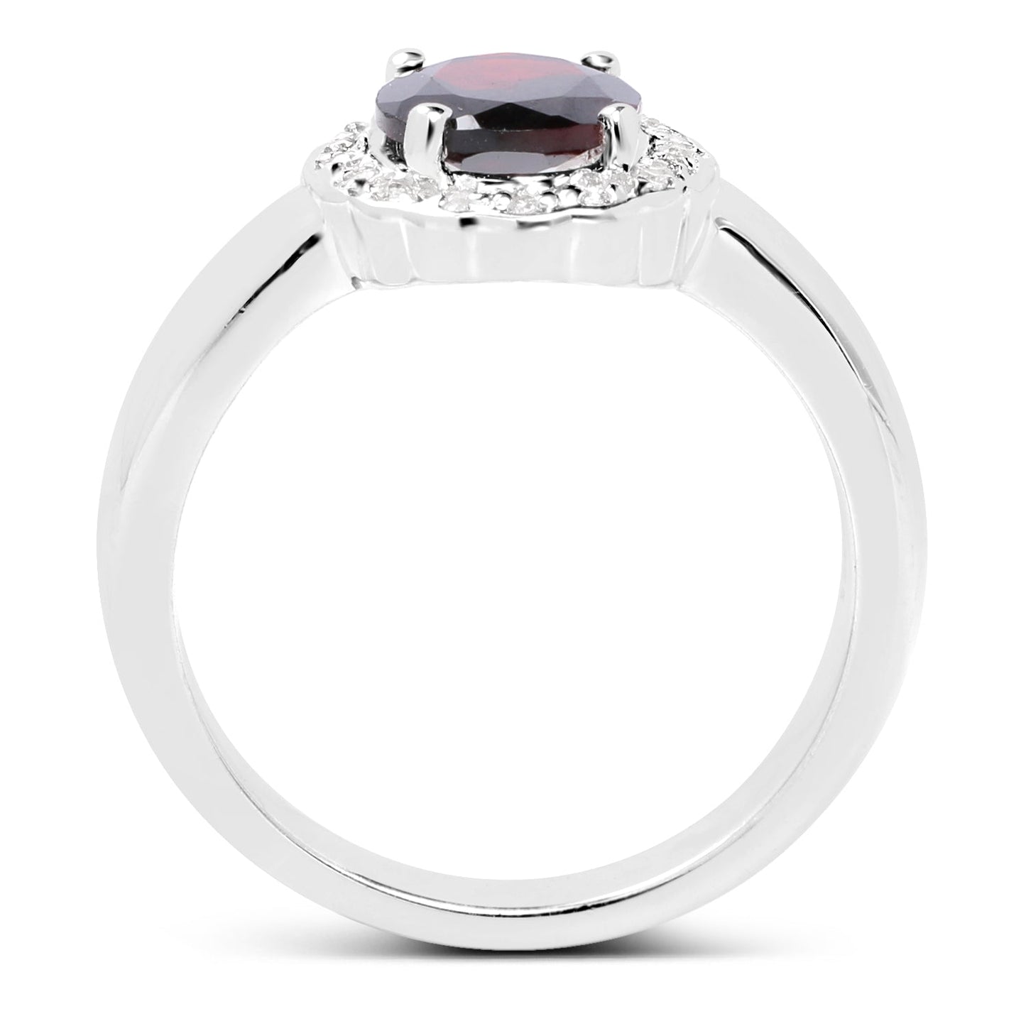 2.58 Carat Genuine  Garnet and White Topaz .925 Sterling Silver Ring Bids.com