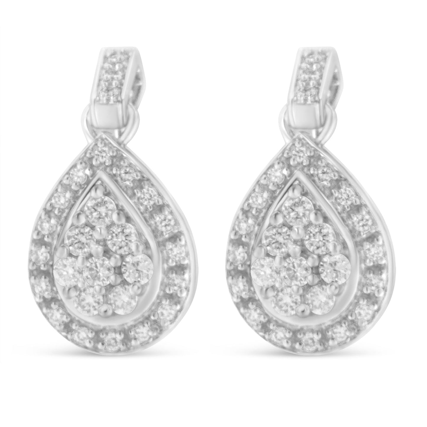 10k White Gold Round Cut Diamond Earrings (0.75 cttw, H-I Color, I1-I2 Clarity) Bids.com