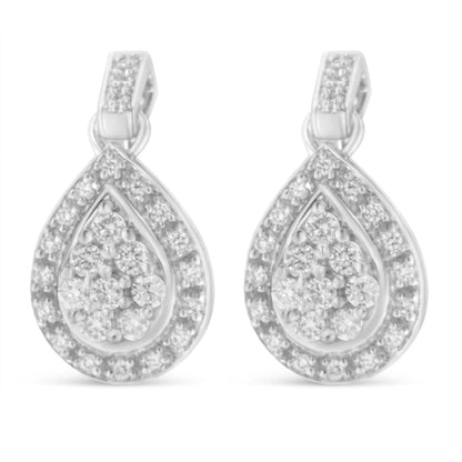 10k White Gold Round Cut Diamond Earrings (0.75 cttw, H-I Color, I1-I2 Clarity) Bids.com