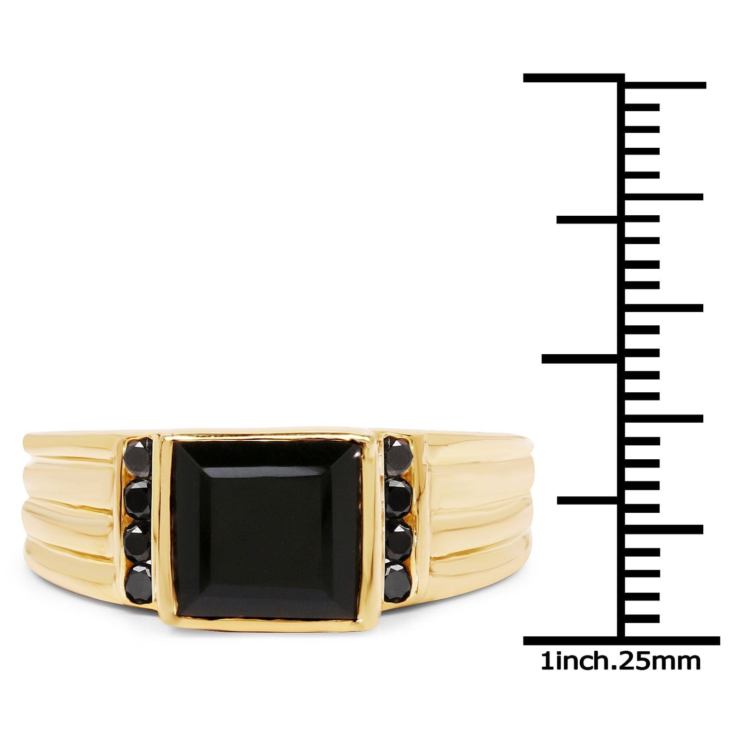 2.16 Carat Genuine Black Onyx and Black Diamond .925 Sterling Silver Ring Bids.com