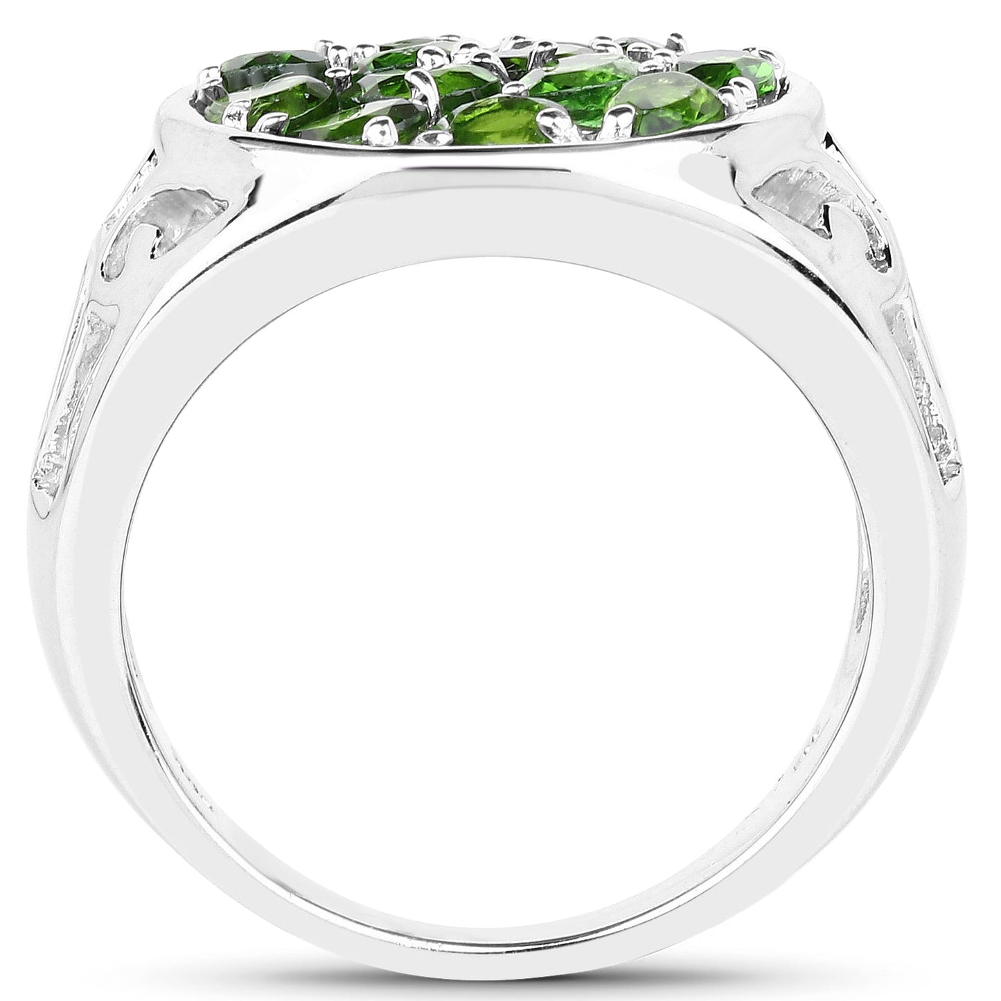 2.21 Carat Genuine Chrome Diopside .925 Sterling Silver Ring Bids.com