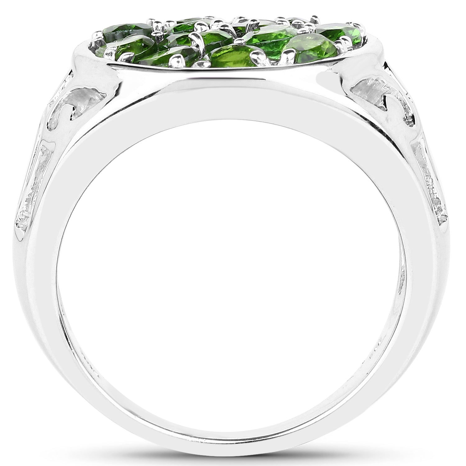 2.21 Carat Genuine Chrome Diopside .925 Sterling Silver Ring Bids.com