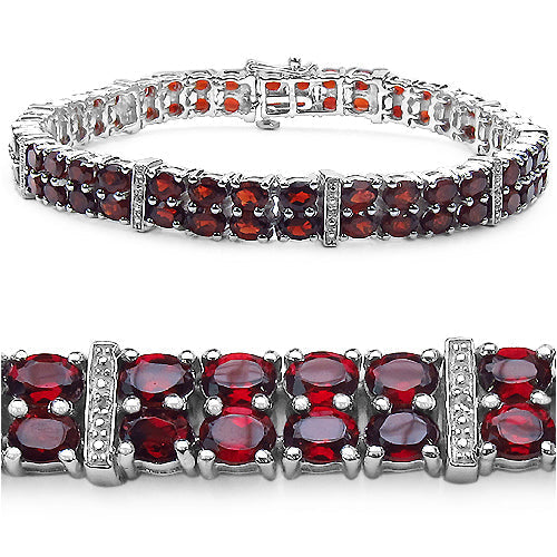 19.05 Carat Genuine Garnet .925 Sterling Silver Bracelet Bids.com