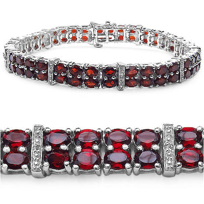 19.05 Carat Genuine Garnet .925 Sterling Silver Bracelet Bids.com