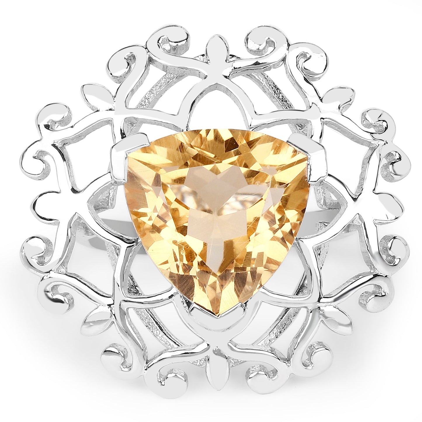 5.71 Carat Genuine Citrine .925 Sterling Silver Ring Bids.com