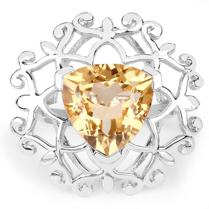5.71 Carat Genuine Citrine .925 Sterling Silver Ring Bids.com