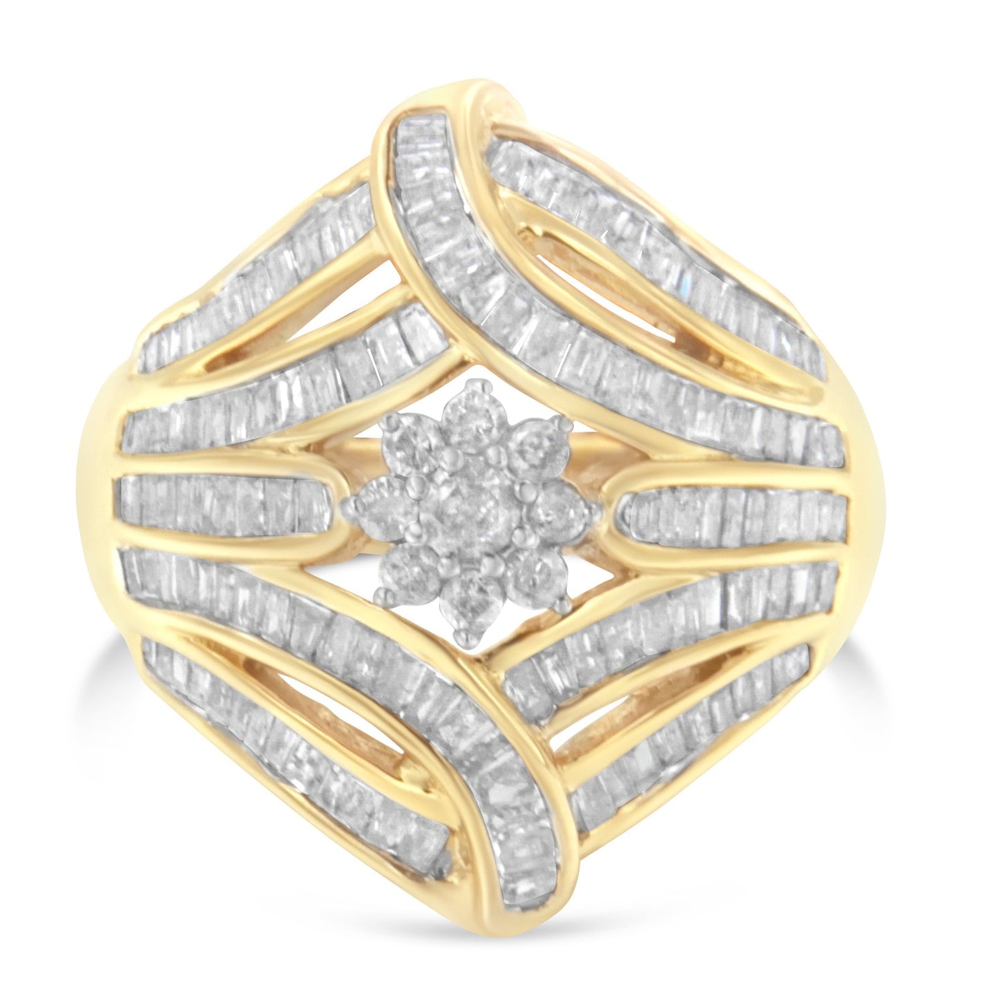 10K Yellow Gold Diamond Ring (1 Cttw, I-J Color, I2-I3 Clarity) - Size 7 Bids.com