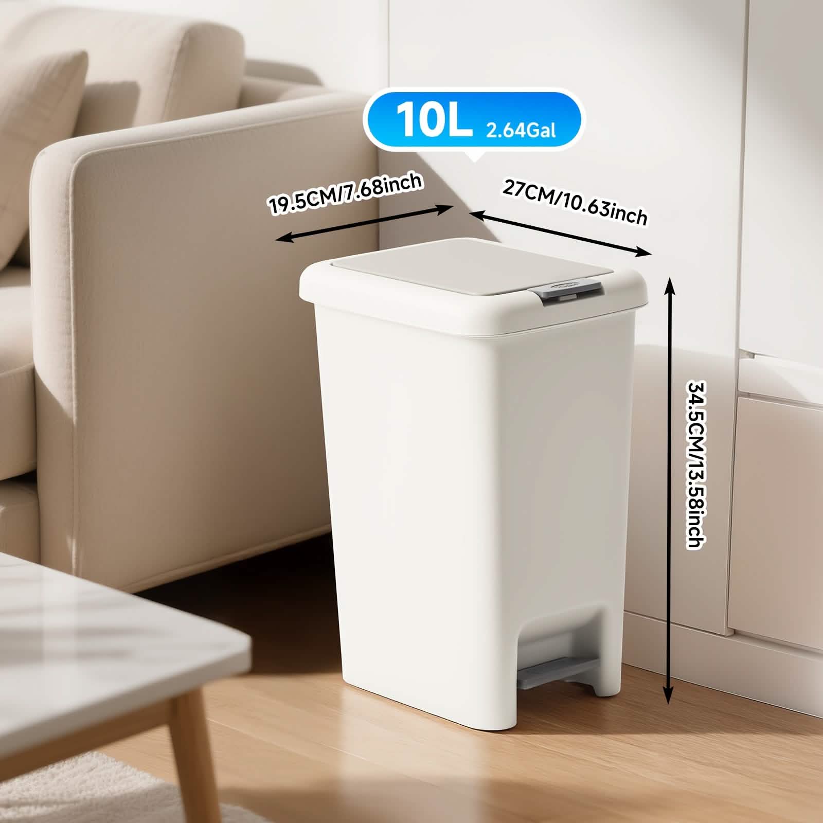 20L Oval Trash Can – Quiet Press-Top Lid with Foot Pedal DailySale