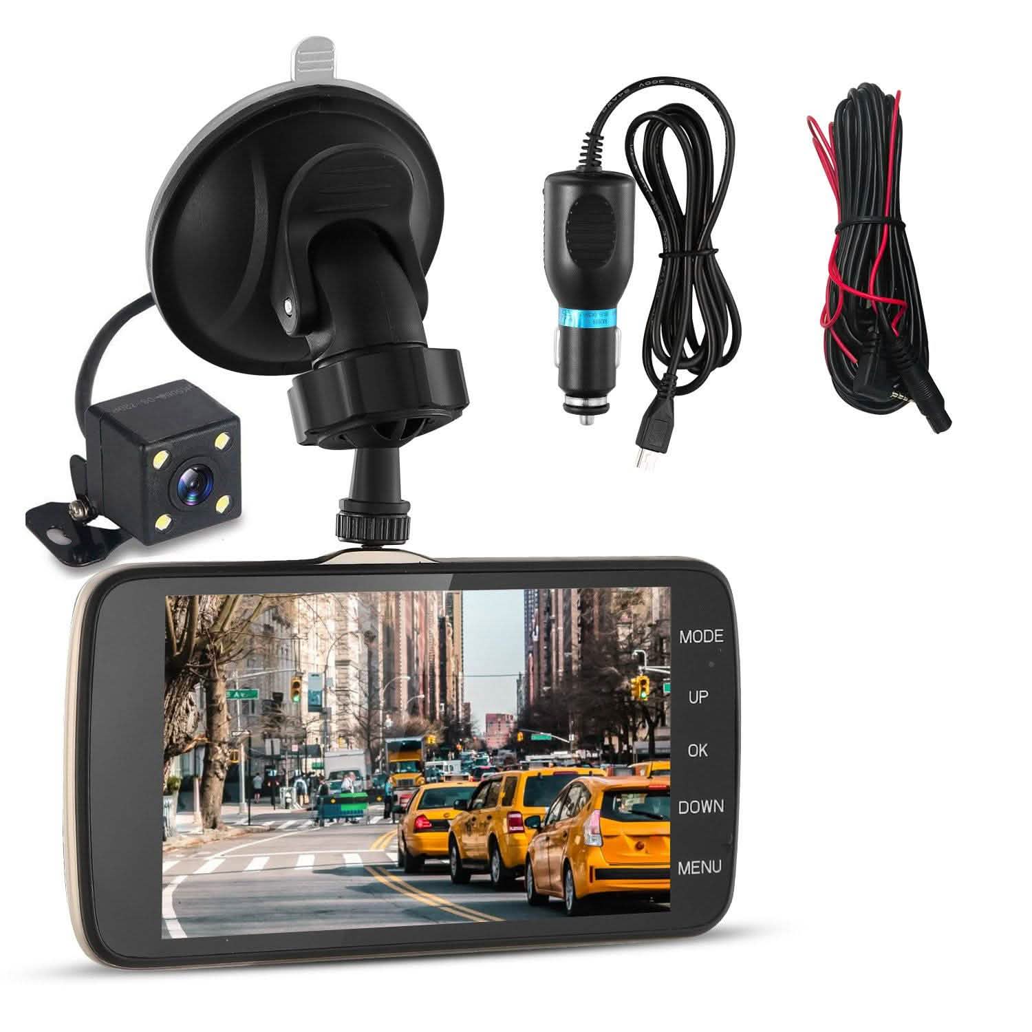 FHD 1080P Dash Cam 4" Screen Dual Cameras DailySale