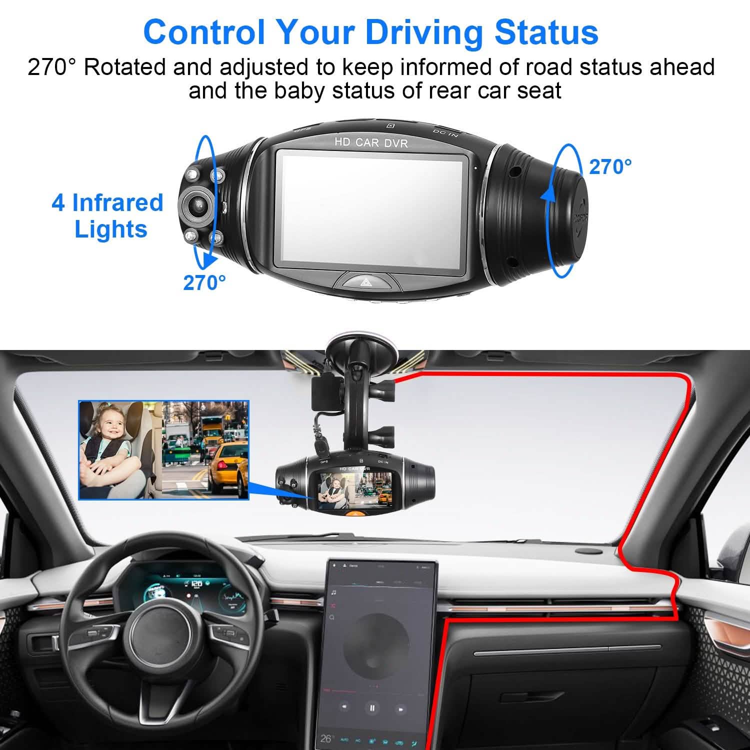 FHD 1080P Dual Lens Car DVR Dash Cam DailySale