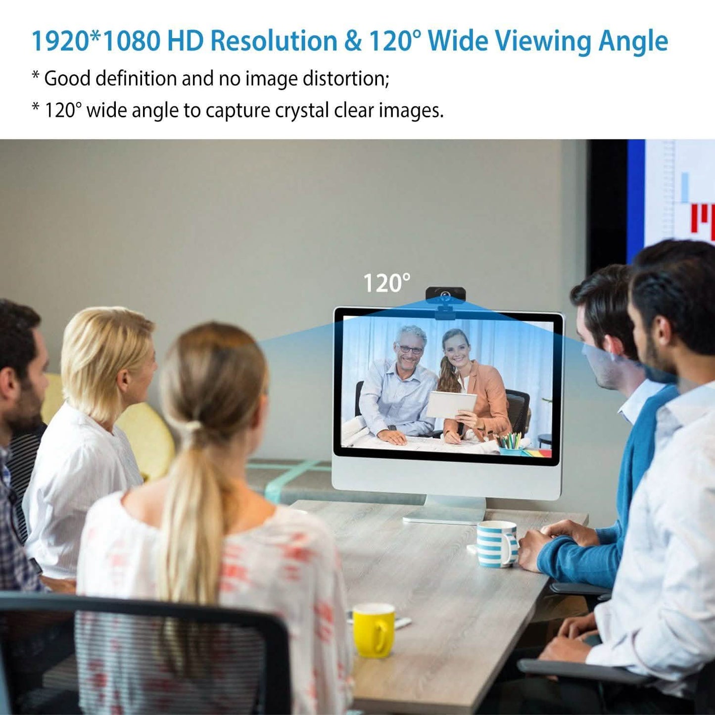 FHD 1080P USB Webcam with 360° Rotatable Clip DailySale