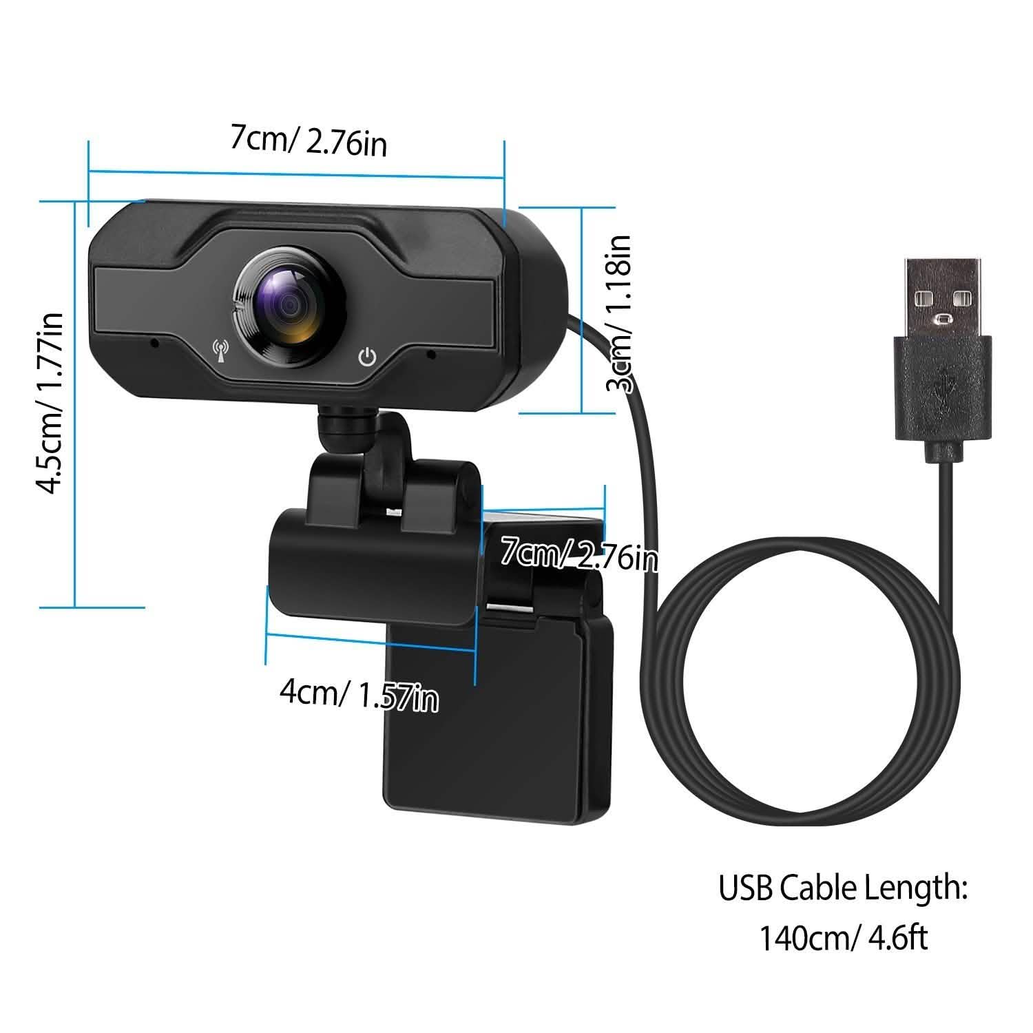 FHD 1080P USB Webcam with 360° Rotatable Clip DailySale