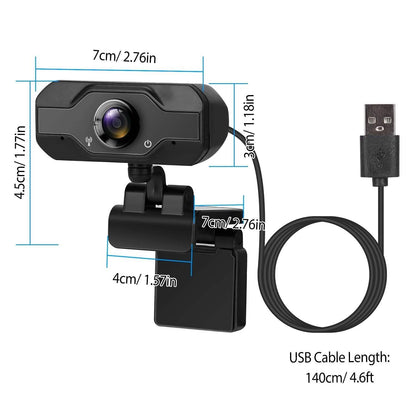 FHD 1080P USB Webcam with 360° Rotatable Clip DailySale