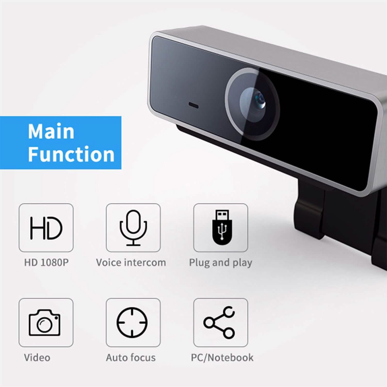 FHD 1080P Webcam USB Auto Focus with Microphone DailySale