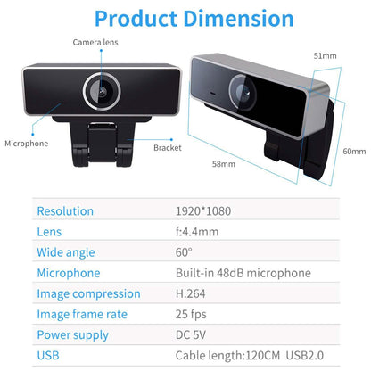 FHD 1080P Webcam USB Auto Focus with Microphone DailySale