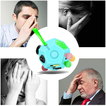 Fidget Dodecagon ‚Äì12-Side Fidget Cube Relieves Stress and Anxiety Anti Depression Cube DailySale