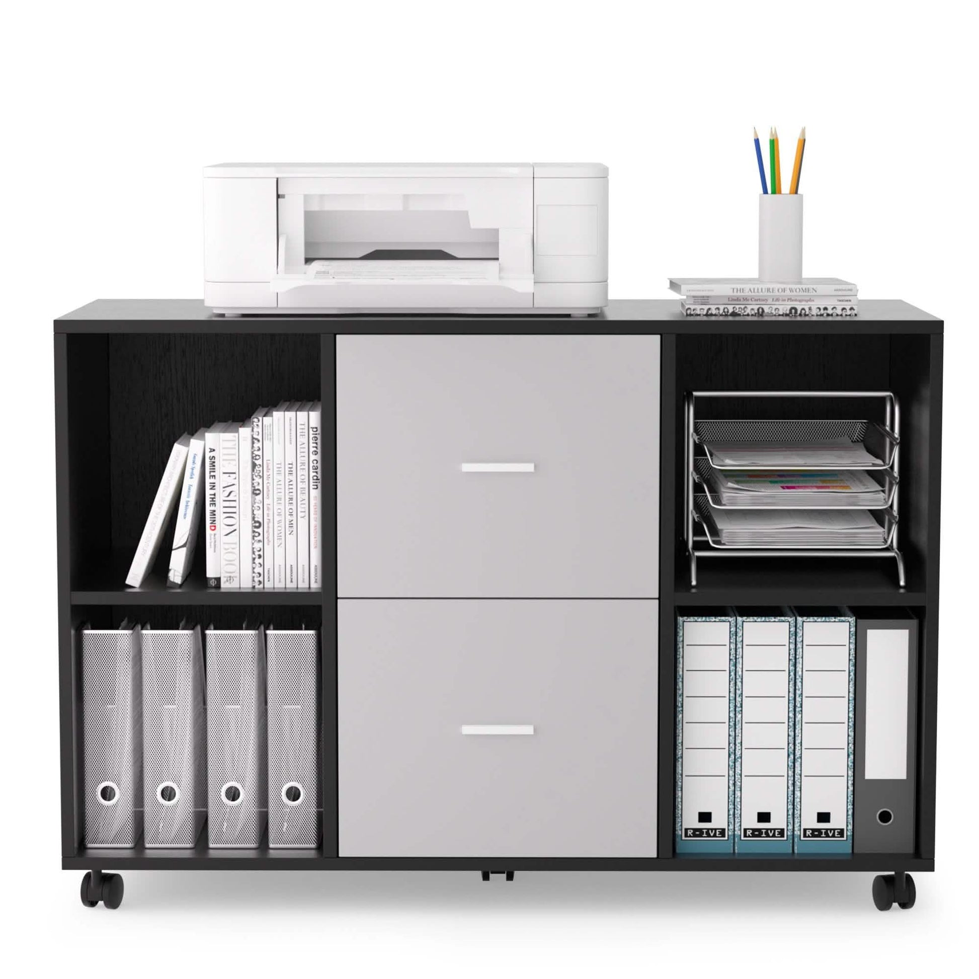 File Cabinet 2 Drawers Wooden Lateral Filling Cabinet DailySale