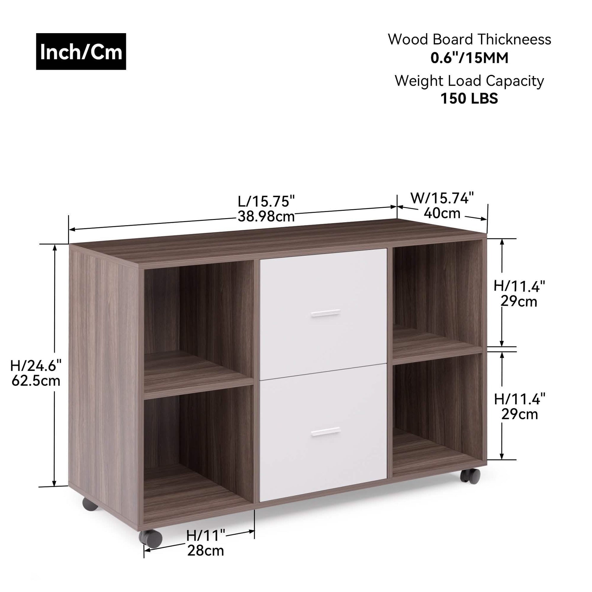 File Cabinet 2 Drawers Wooden Lateral Filling Cabinet DailySale