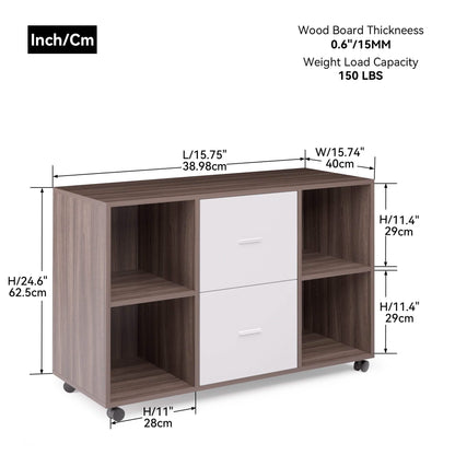 File Cabinet 2 Drawers Wooden Lateral Filling Cabinet DailySale