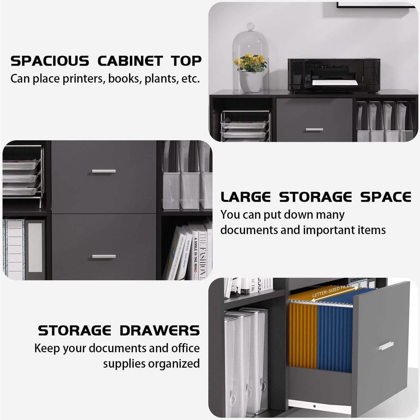 File Cabinet 2 Drawers Wooden Lateral Filling Cabinet DailySale